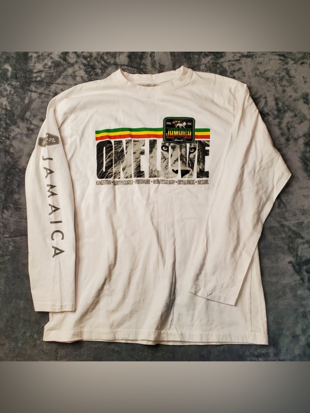White 'One Love' Jamaica Long-Sleeve Graphic Tee